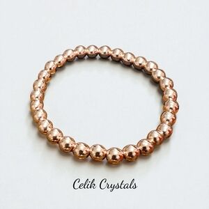 Rose Gold Hematite Bracelet 6mm Beads